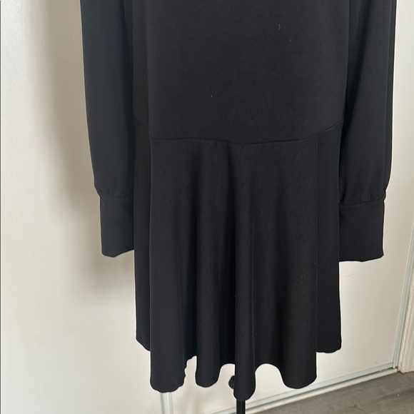 Zara Elegant Black Dress Stretchy Long Sleeved Size M - Picture 4 of 8